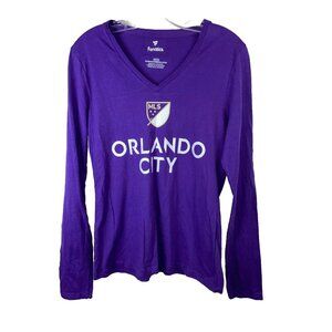 Orlando City FC Womens Long Sleeve V-Neck T-Shirt Fanatics Purple S